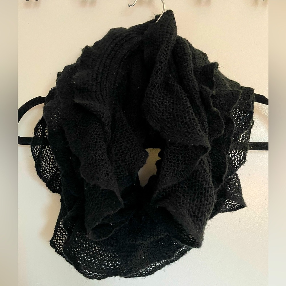 Black knit infinity scarf